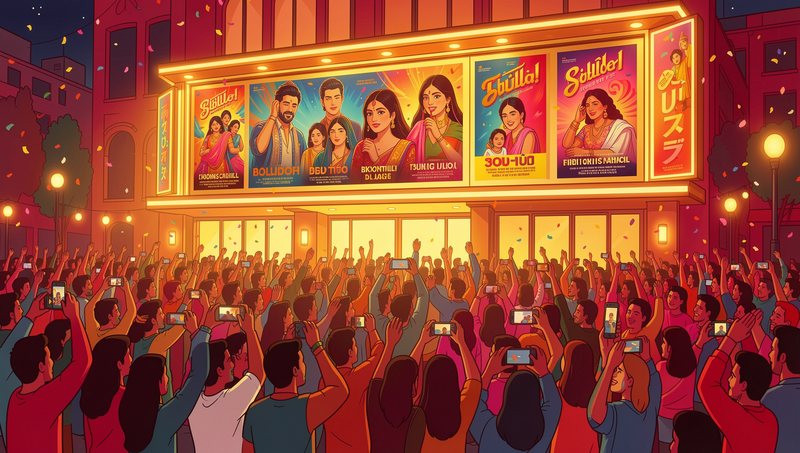 Thousands of Indians gather outside a cinema for the Ramayana first look event